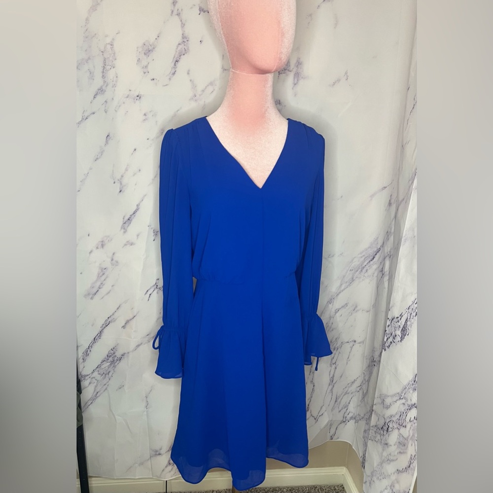 Vince Camuto Royal Blue Long Sleeve Mini Dress